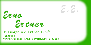 erno ertner business card